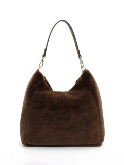Tamaris bags - Gaja Pouch M - Brun mjuk väska i fuskpäls