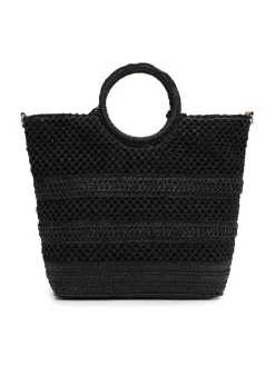 Tamaris Bags - Kassandra cityshopper M - Svart handväska i vacker raffia