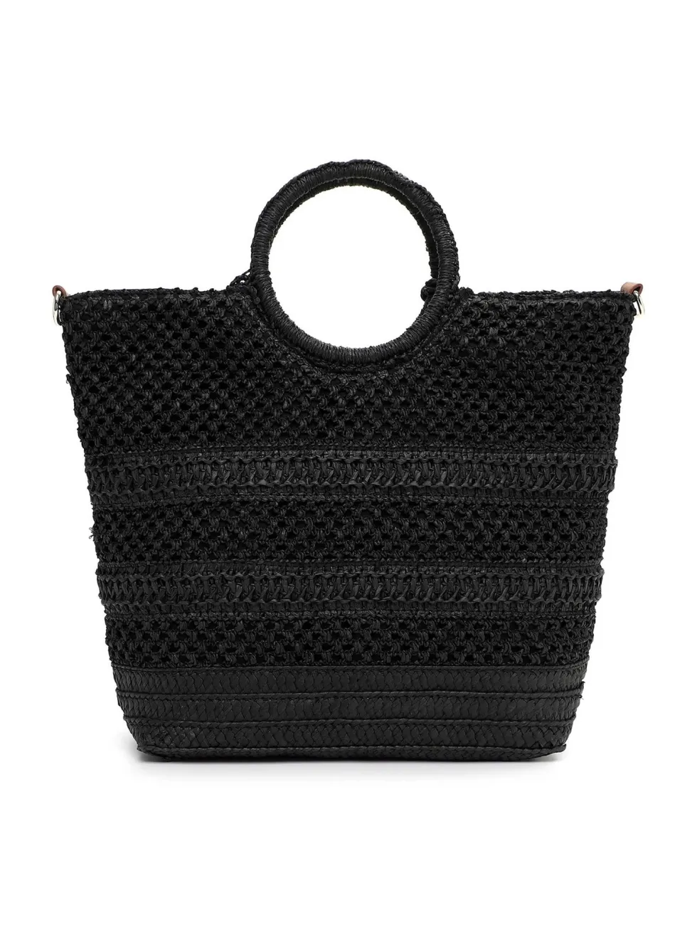 Tamaris Bags - Kassandra cityshopper M - Svart handväska i vacker raffia
