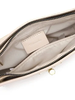 Tamaris Bags - Kristine Handbag with zipper - Ljusbeige mindre handväska i lacksyntet