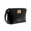 Tamaris Bags - Kristine Handbag with zipper - Svart mindre handväska i lacksyntet