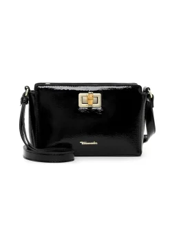 Tamaris Bags - Kristine Handbag with zipper - Svart mindre handväska i lacksyntet