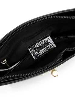 Tamaris Bags - Kristine Handbag with zipper - Svart mindre handväska i lacksyntet