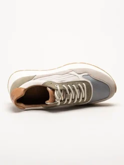 Tamaris Men - Gröna sneakers i mocka och textil
