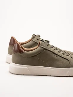 Tamaris Men - Gröna sneakers i nubuck