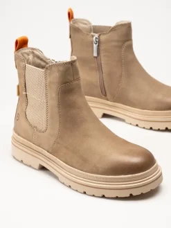 Tamaris Wide - Beiga varmfodrade boots