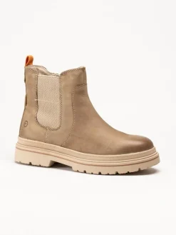 Tamaris Wide - Beiga varmfodrade boots