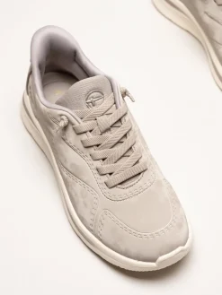 Tamaris Wide - Beige sneakers i skinnimitation