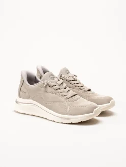 Tamaris Wide - Beige sneakers i skinnimitation