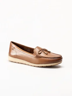 Tamaris Wide - Bruna loafers i skinn