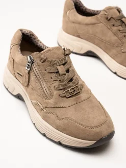 Tamaris Wide - Bruna sneakers i mocka