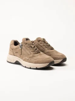 Tamaris Wide - Bruna sneakers i mocka