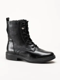 Tamaris Wide - Svarta kängor i skinn