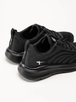 Tamaris Wide - Svarta sportiga sneakers i textil