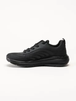 Tamaris Wide - Svarta sportiga sneakers i textil