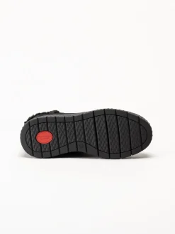 Tamaris Wide - Svarta step-in boots i mocka