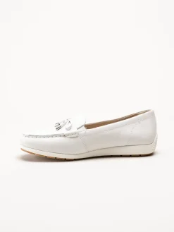 Tamaris Wide - Vita loafers i skinn