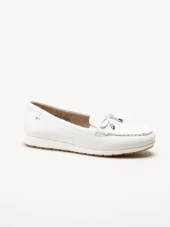 Tamaris Wide - Vita loafers i skinn