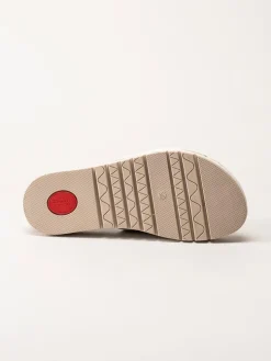 Tamaris Wide - Vita slip in sandaler i skinn