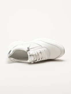 Tamaris Wide - Vita sneakers i skinn