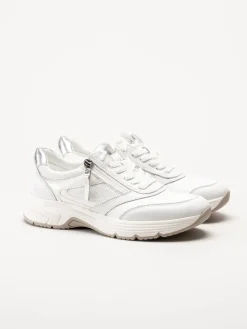 Tamaris Wide - Vita sneakers i skinn
