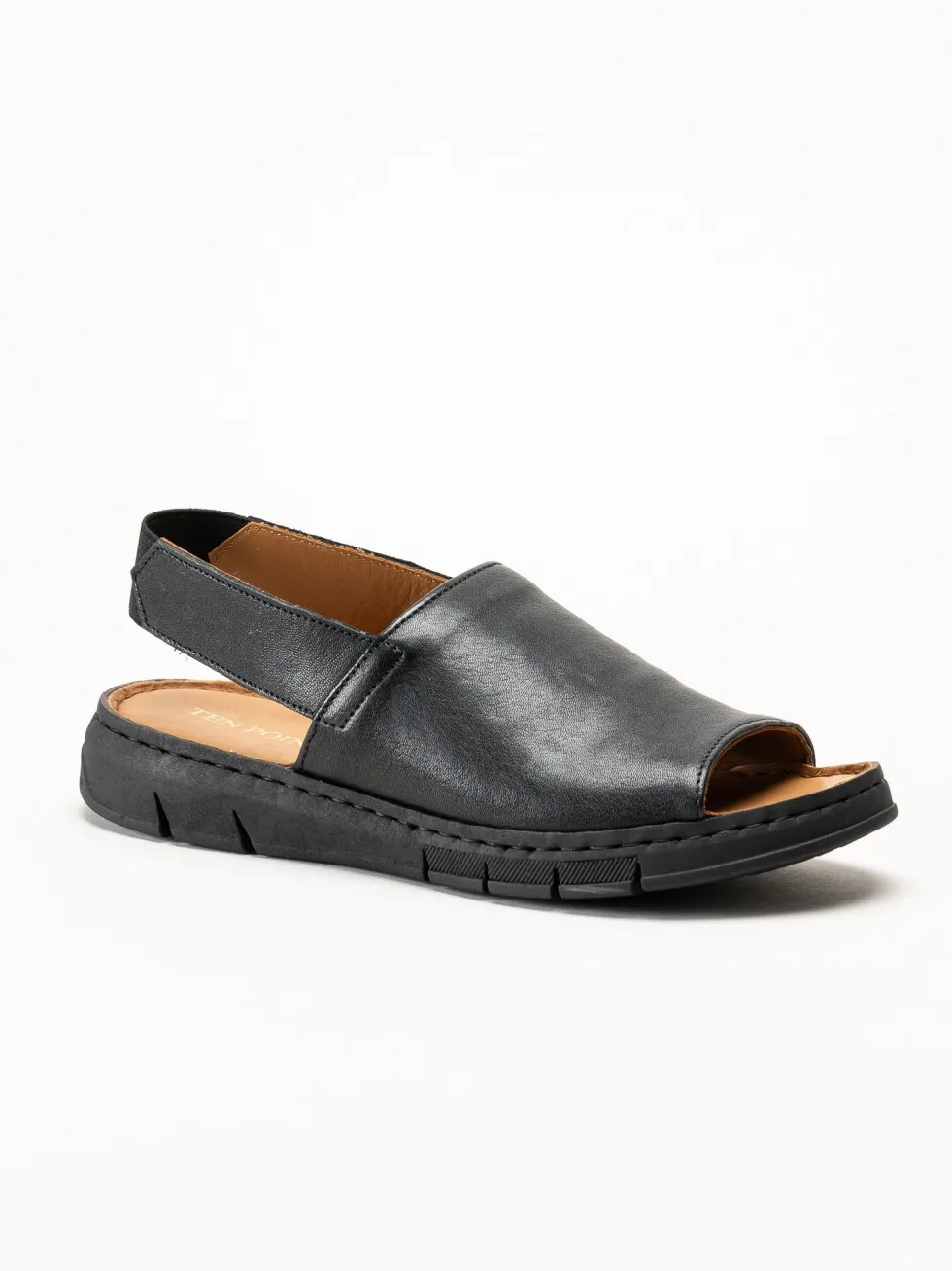 Ten Points - Julia - Svarta sandaler i skinn