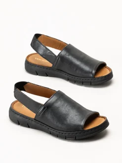 Ten Points - Julia - Svarta sandaler i skinn