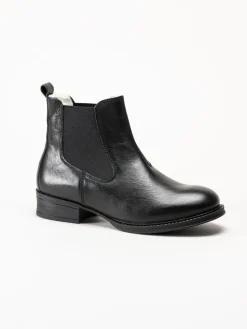 Ten Points - Pandora - Svarta chelsea boots i skinn