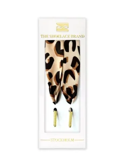 The Shoelace Brand - Leopard Scarf 120 - Leopardmönstrade skoband i satin