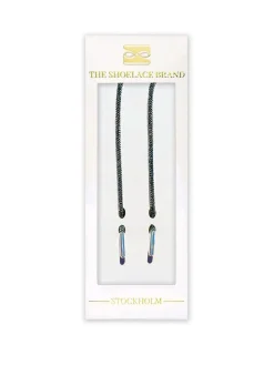 The Shoelace Brand - Luxury Black 120cm - Svarta skoband med glitter och strass