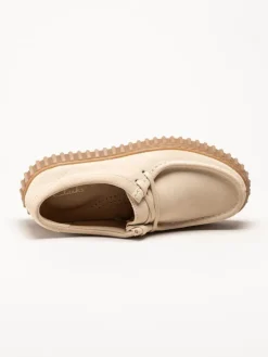 Torhill Bee D - Beige chunky snörskor i mocka