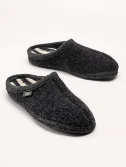 Ulle - Ulle Stripe - Svarta slip in tofflor i ull