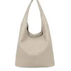 Ulrika Design - Ulrika Fur A-Line tote - Beige axelväska i mjuk skinnimitation