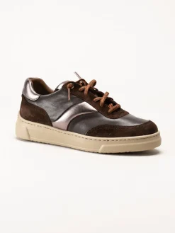 Unisa - Fidolo_Nf_BS - Bruna skinnsneakers med resårsnören