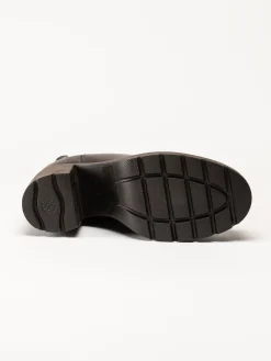 Unisa - KLINO_F25_STT - Mörkbruna högklackade boots i skinn
