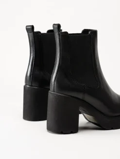 Unisa - KLINO_F25_STT - Svarta högklackade boots i skinn