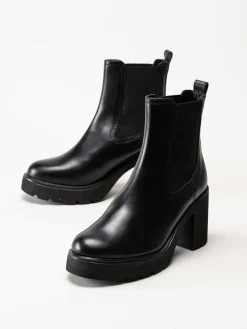 Unisa - KLINO_F25_STT - Svarta högklackade boots i skinn