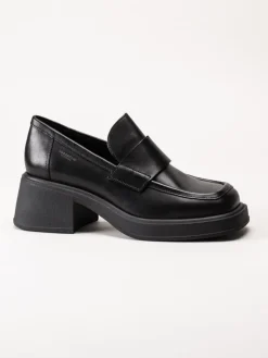 Vagabond - Dorah - Svarta skinnloafers med klack