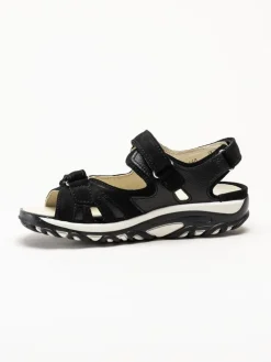Waldläufer - Hanni - Svarta sandaler med bred passform