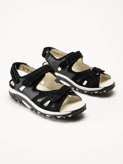 Waldläufer - Hanni - Svarta sandaler med bred passform