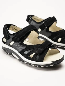 Waldläufer - Hanni - Svarta sandaler med bred passform