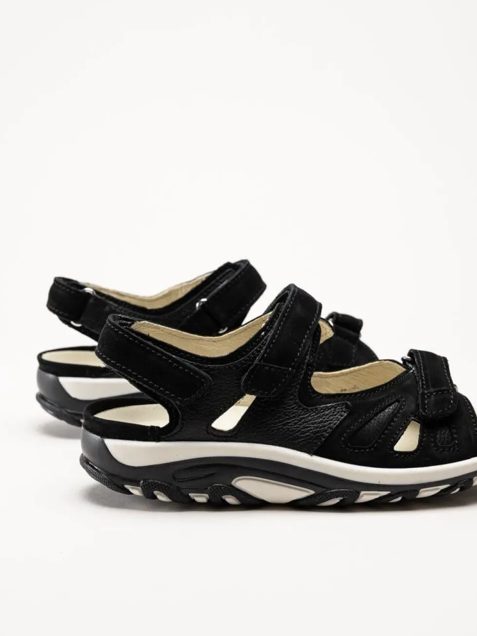 Waldläufer - Hanni - Svarta sandaler med bred passform
