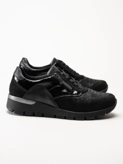 Waldläufer - K-Ramona - Svarta promenadskor i nubuck