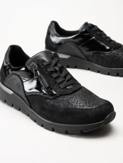Waldläufer - K-Ramona - Svarta promenadskor i nubuck