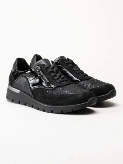 Waldläufer - K-Ramona - Svarta promenadskor i nubuck