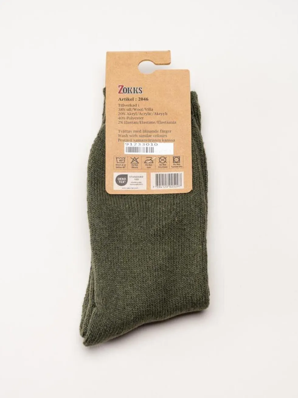 Zokks - Hunt Woll 1-pack - Gröna ullstrumpor med älgmotiv