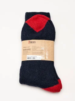Zokks - Wool 1-pack - Blå/Grå/Röda ullstrumpor