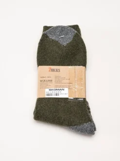 Zokks - Wool 1-pack - Grön/Grå ullstrumpor