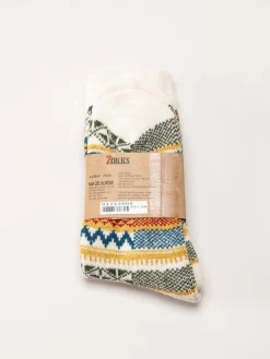 Zokks - Wool 1-pack - Vita multifärgade ullstrumpor